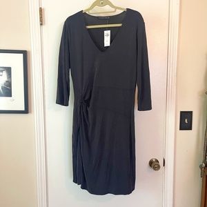 NWT Abercrombie & Fitch Side Twist Black V Neck Dress XL